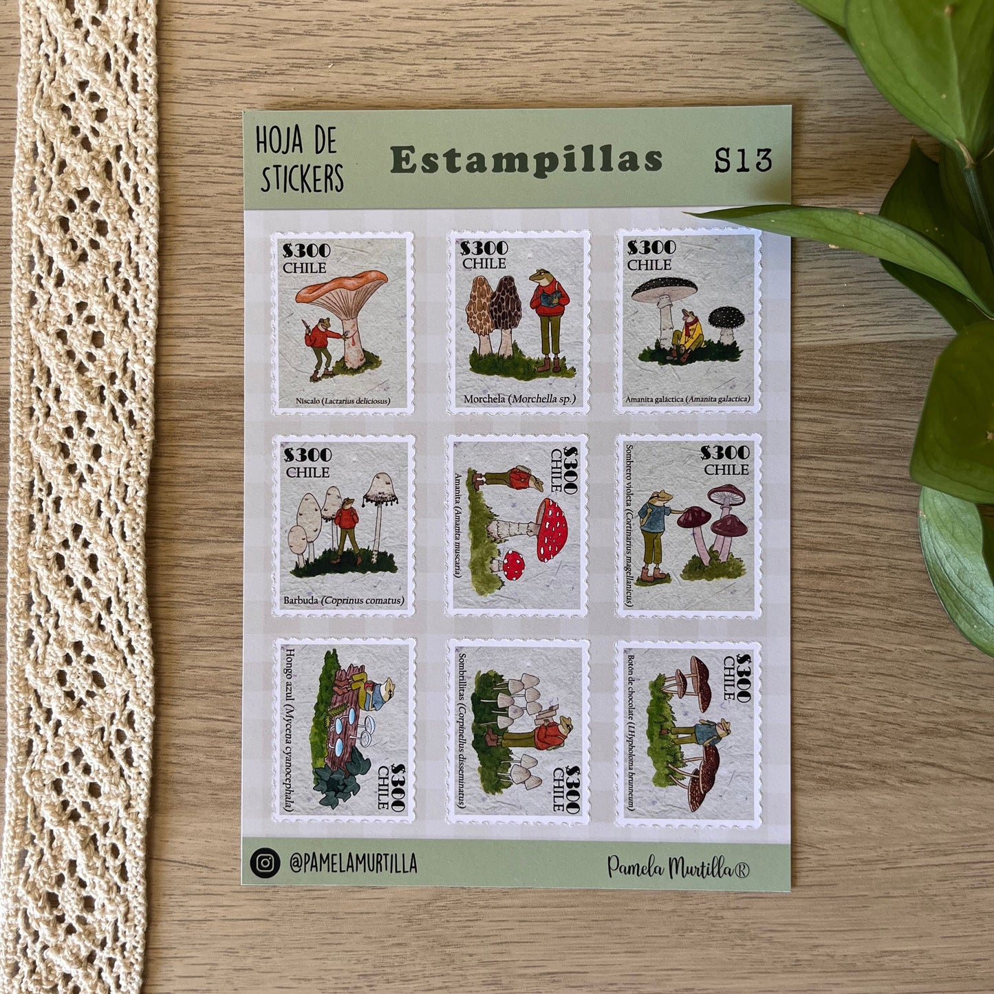 S13 Hoja de Stickers Estampillas