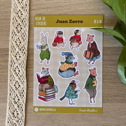 S18 Hoja de Stickers Juan Zorro