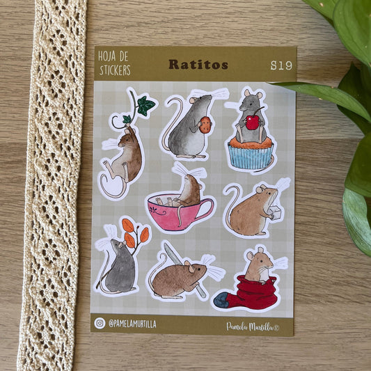 S19 Hoja de Stickers Ratitos